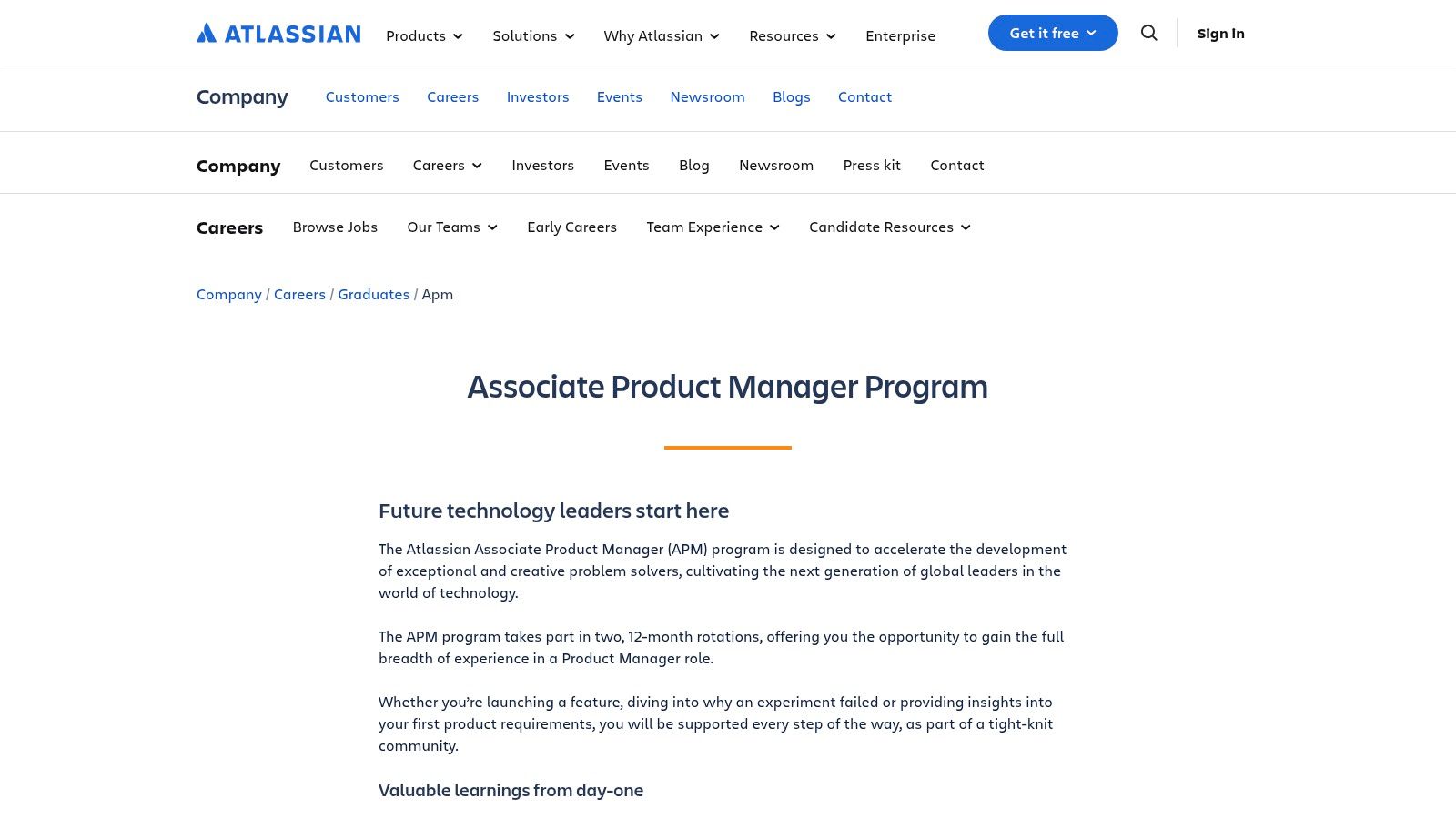 Atlassian Associate Product Manager (APM) Program