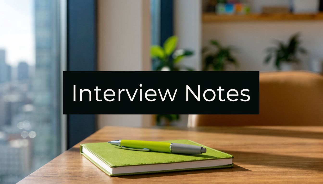 can-i-take-notes-into-an-interview-green-notebook - Product Growth
